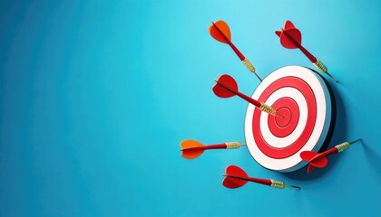 Red Darts Striking Target: A Vibrant Achievement Graphic