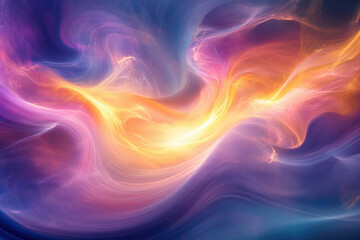 Fototapeta premium Abstract swirling nebula with vibrant colors and glowing light, creating a cosmic fantasy.