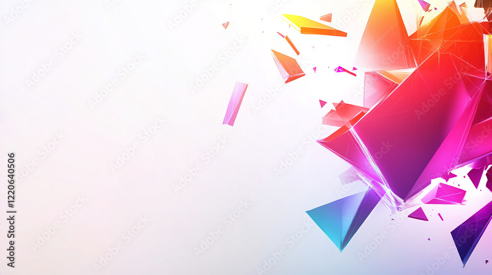 Poster Vibrant geometric design with abstract colorful shapes on a light background. Business background
