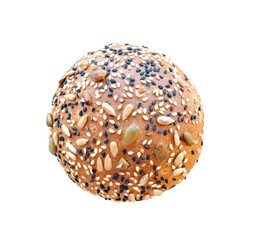 Homemade whole grain bread . Fresh bread on a white background.