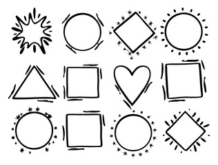 set of black and white frames