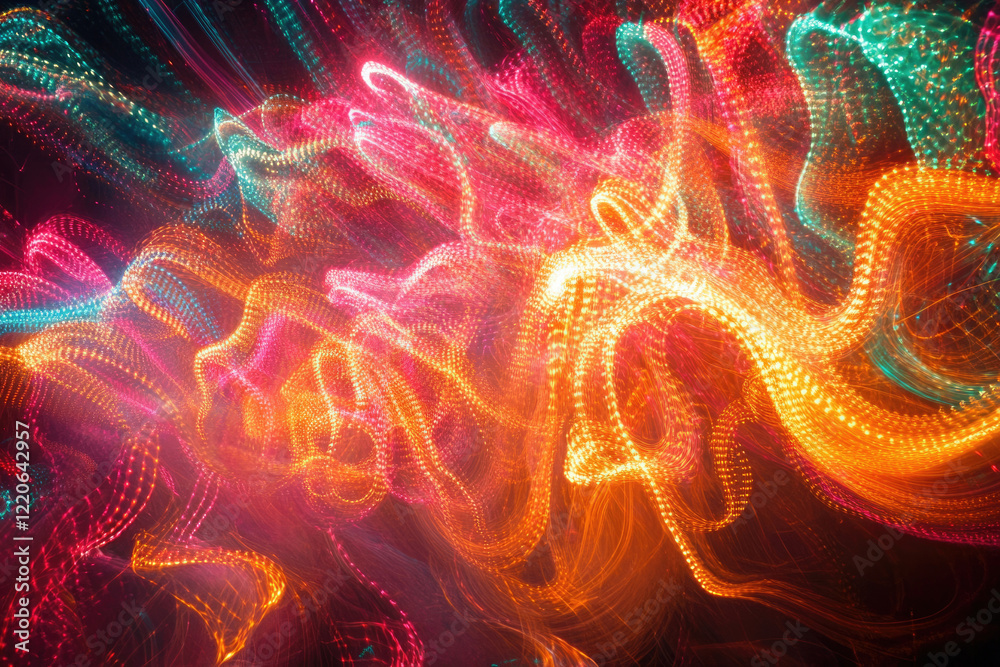 Aufkleber abstract light painting with vibrant, swirling colors creating a dynamic and energetic visual experi