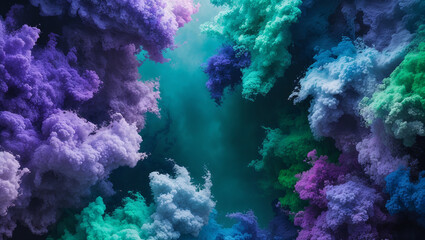 Obraz premium Colorful smoke creating a stunning abstract background in teal water
