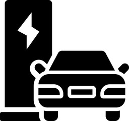 Car Power Station Glyph Icon