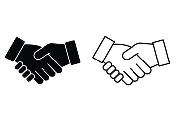 Handshake icon vector, Handshake icon black and white.  Business handshake thin line vector icon. vector illustration. 