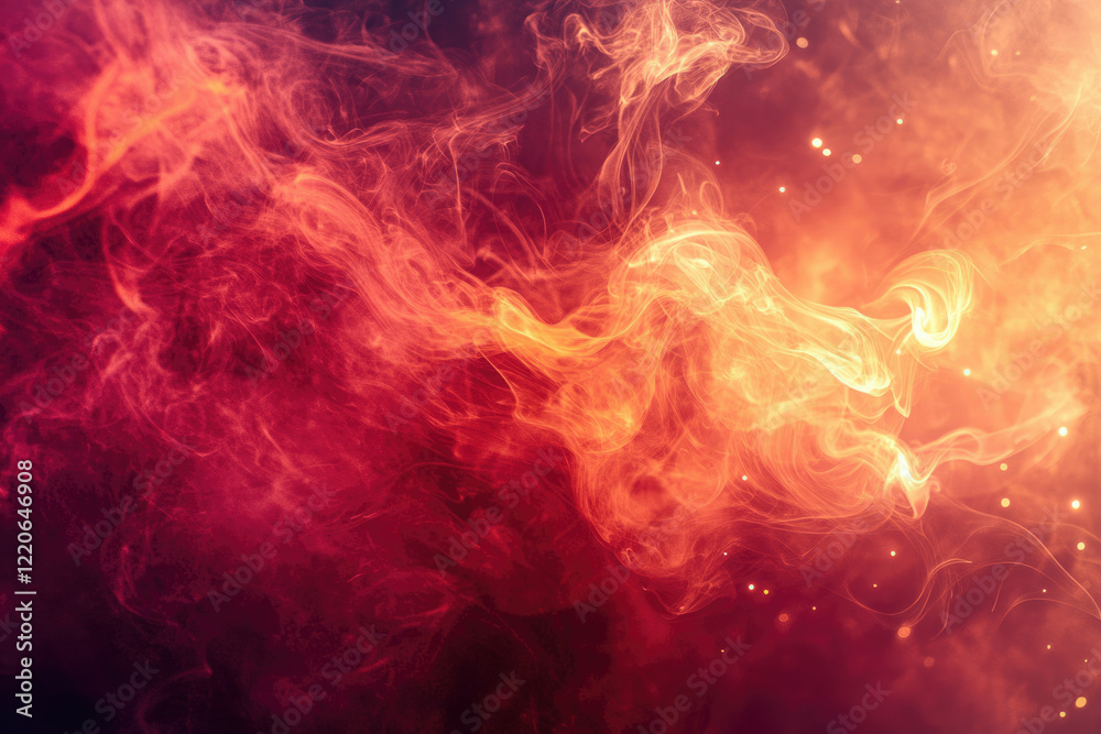 Aufkleber abstract fiery smoke swirls with orange and red hues, creating a dynamic and energetic background.