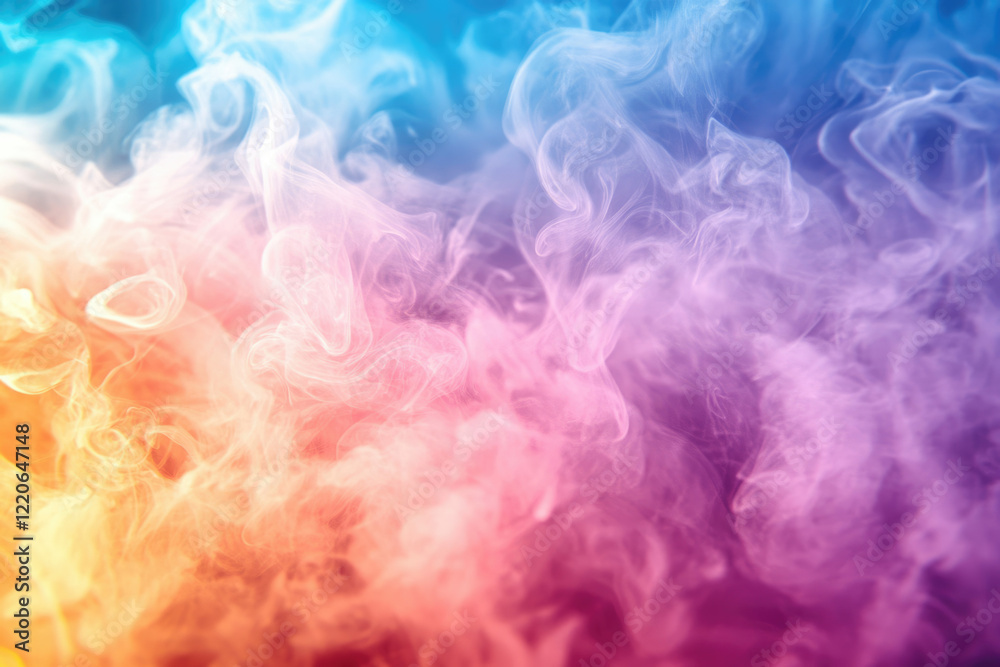 Aufkleber abstract image of colorful smoke swirls, creating a vibrant and dreamy atmosphere.