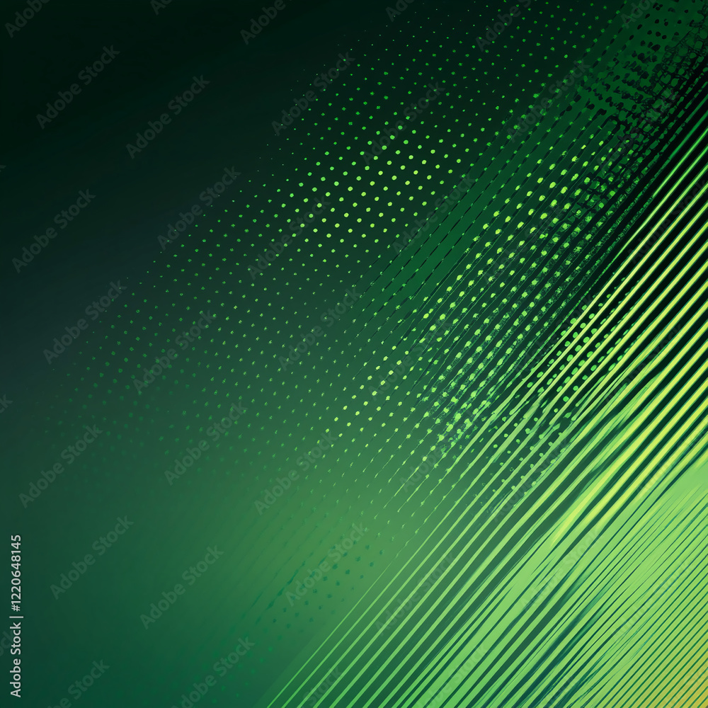 Poster Abstract green halftone pattern with diagonal gradient stripes. Business background