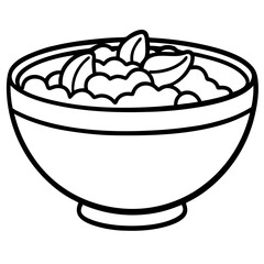 Elegant Salad Bowl Outline Illustration