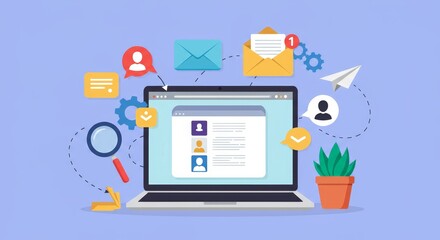 Digital Communication Strategies Online Workspace Graphic Design Professional Environment Digital Marketing User Engagement