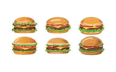 hamburger hand drawn six style