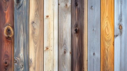 Fototapeta premium Natural wood paneling with vertical slats, ideal for interior design projects or as a textured backdrop.