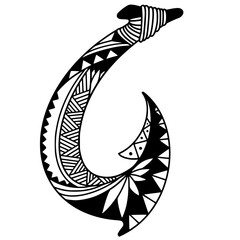 Hawaiian fish hook tattoo design.