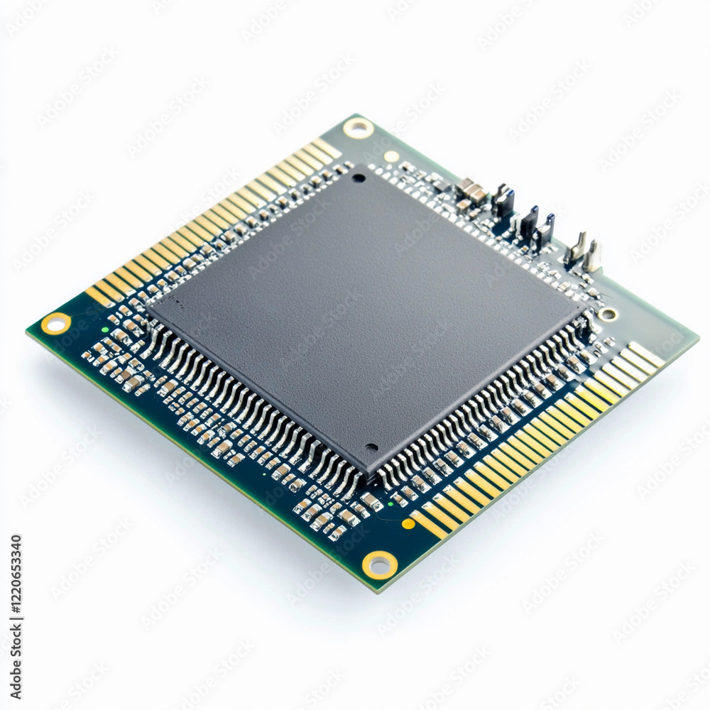 Aufkleber Microprocessor on circuit board in modern electronics setting