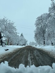 snow covered road