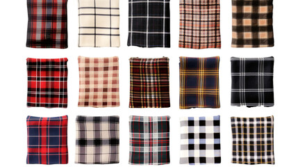 Set of checkered plaids, isolated on a white background