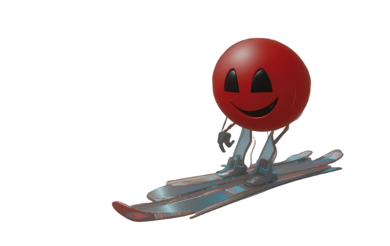 vibrant red skis emoji clipart for winter-themed projects