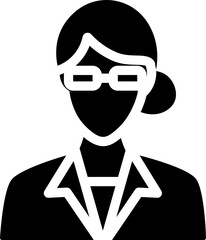 Female Scientist Glyph Icon