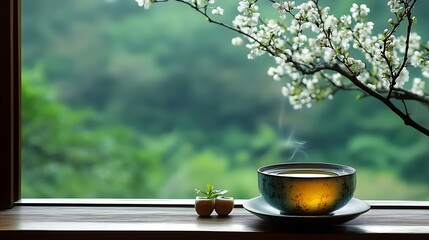 cup of tea on the table