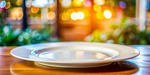 Obraz premium Crisp White Plate, Clean Empty Dishware, Studio Shot, High Depth of Field, Food Photography Prop