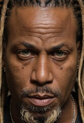 Obraz premium close-up onf ace of a black man, angry expression