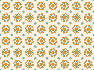 Sun Flower Seamless Batik Pattern Vector Illustration