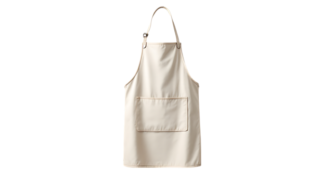 Beige Kitchen Apron with Pocket Durable Cooking Apron