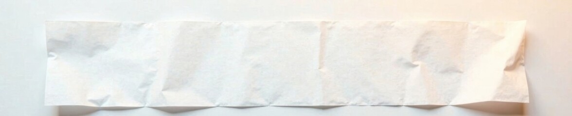 Wrinkled, slightly creased white plastic tape, showing adhesive detail , wallpaper, abstract, plastic film