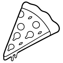 Geometric Pizza Slice Outline Design