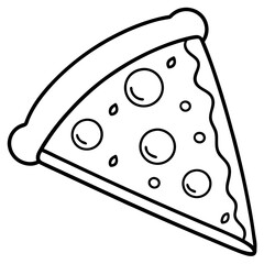 Geometric Pizza Slice Outline Design