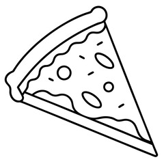 Geometric Pizza Slice Outline Design
