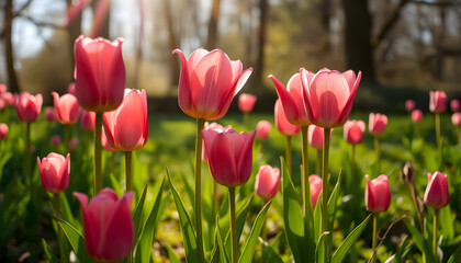 Fototapeta premium close up pink tulip