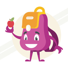 A cute backpack character representing travel and adventure