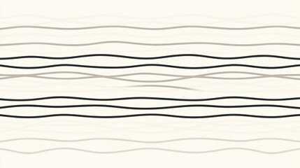 Thin and subtle wavy lines in neutral tones create seamless and minimalist pattern, perfect for modern design and backgrounds