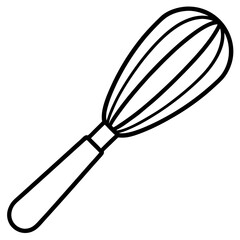 Hand-Drawn Whisk Line Art Vector