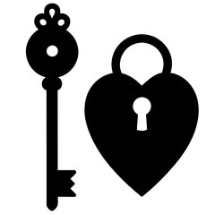 lock and key with heart Design