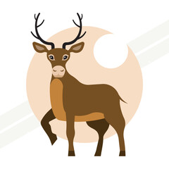 A vector illustration of a deer representing wildlife and nature