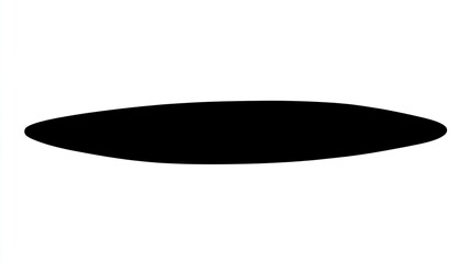 Obraz premium Set of simple, flat black silhouette shapes. Long oval shape with a pointy tip at one end and a rounded base on the other, against a blank background. High resolution. 