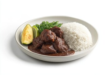 Delicious Plate of Rice with Savory Beef Dish