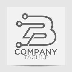 letter B logo, B logo, circuit logo, tech logo, digital logo, innovation logo, technology logo, abstract logo, minimalist logo, black and white logo, vector logo, icon, graphic element, design element