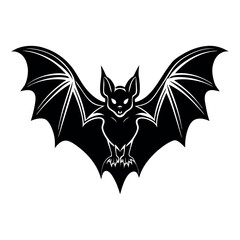 Fototapeta premium bat and wings illustration silhouette on White Background 