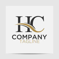 minimalist HC letter logo with a modern, elegant curve, perfect for corporate, business, and luxury brands. This versatile design can be used as a logo, icon, or graphic element.