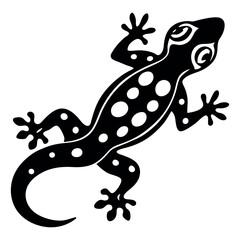 illustration of a lizard  illustration silhouette on White Background 