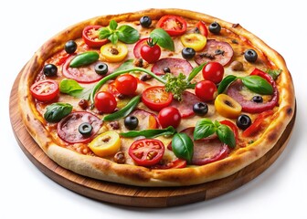 Delicious Homemade Pizza with High Depth of Field - Stock Photo