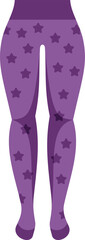 Pair of purple tights featuring a pattern of white stars, representing fashion and style