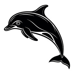 Fototapeta premium dolphin silhouette isolated on white Background 