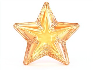 Radiant Chunky Star Shape Gradient in Orange and Yellow on Isolated White Background Cinematic Image