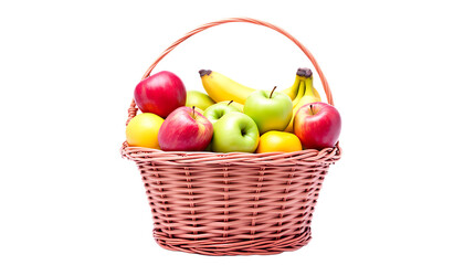 Fresh Fruit Basket with Apples Bananas and Oranges