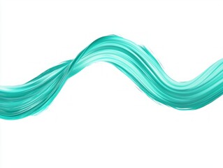 Obraz premium Fluid Teal Abstract Wave in Cinematic Style on Isolated White Background