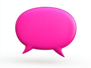 Fototapeta premium Vibrant Pink Speech Bubble Icon with Pointed Tail on Isolated White Background - Ultra-Detailed Cinematic Image